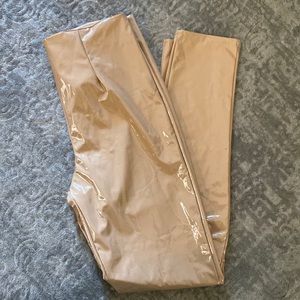 Spandex polyester tan leggings size M